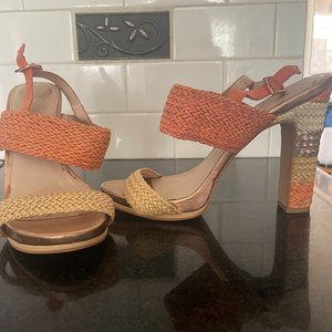 Vince Camuto Braided Raffia "Adrien" Heels 4.5" Size 8.5M